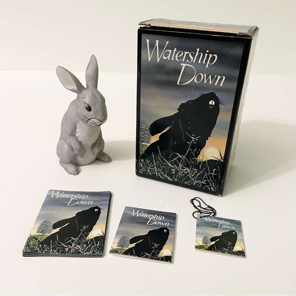 Vintage Watership Down Silver Porcelain Rabbit Figurine Royal Orleans